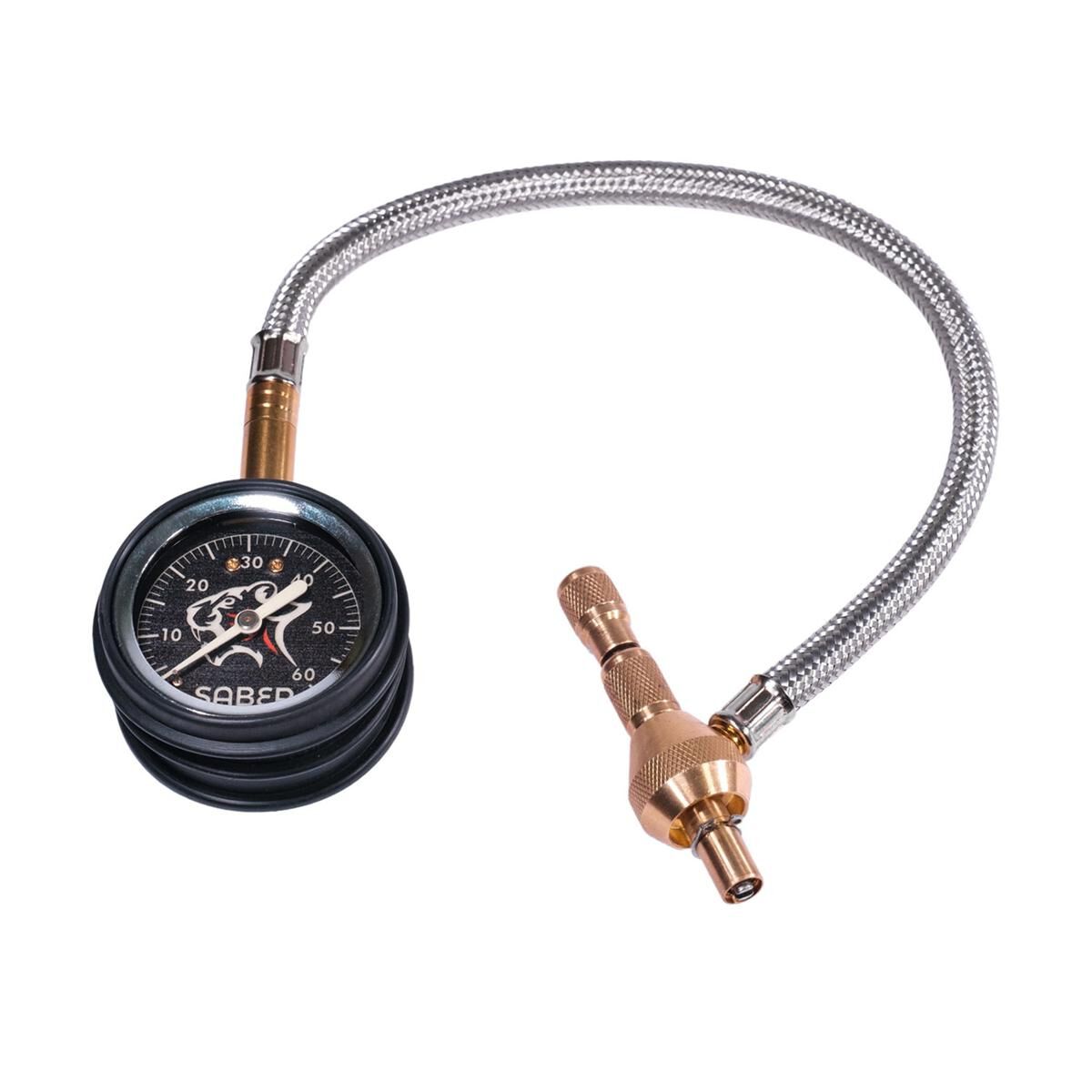 SABER QUICK DEFLATE TYRE DEFLATOR WITH GLOW IN THE DARK FACE & STAINLESS STEEL BRAIDED HOSE, , scaau_hi-res