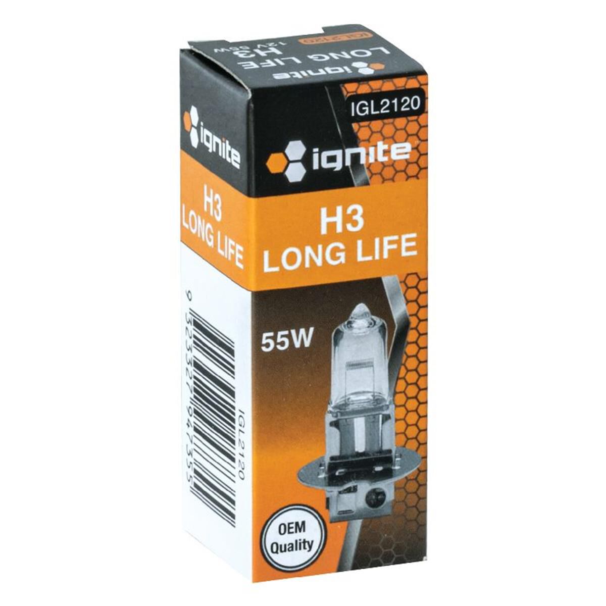 PKT 1 H3 HALOGEN GLOBE 12V 55WPK22s BASE LONG LIFE BOX, , scaau_hi-res