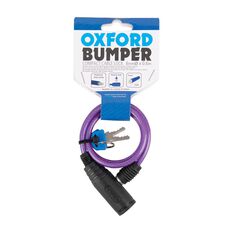 OXFORD BUMPER CABLE LOCK PURPLE 6MM X 600MM, , scaau_hi-res