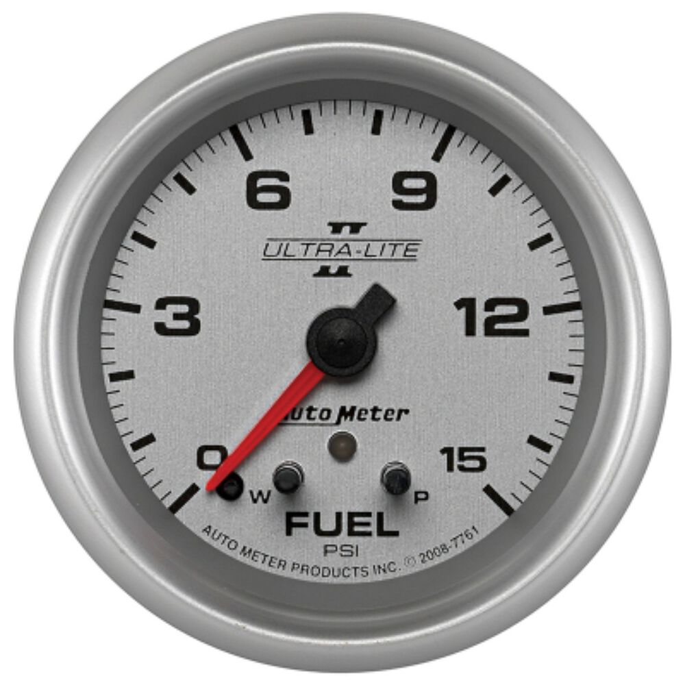 Autometer UltraLite II Fuel Pressure Gauge 0 15 PSI, 2 5/8 Inch