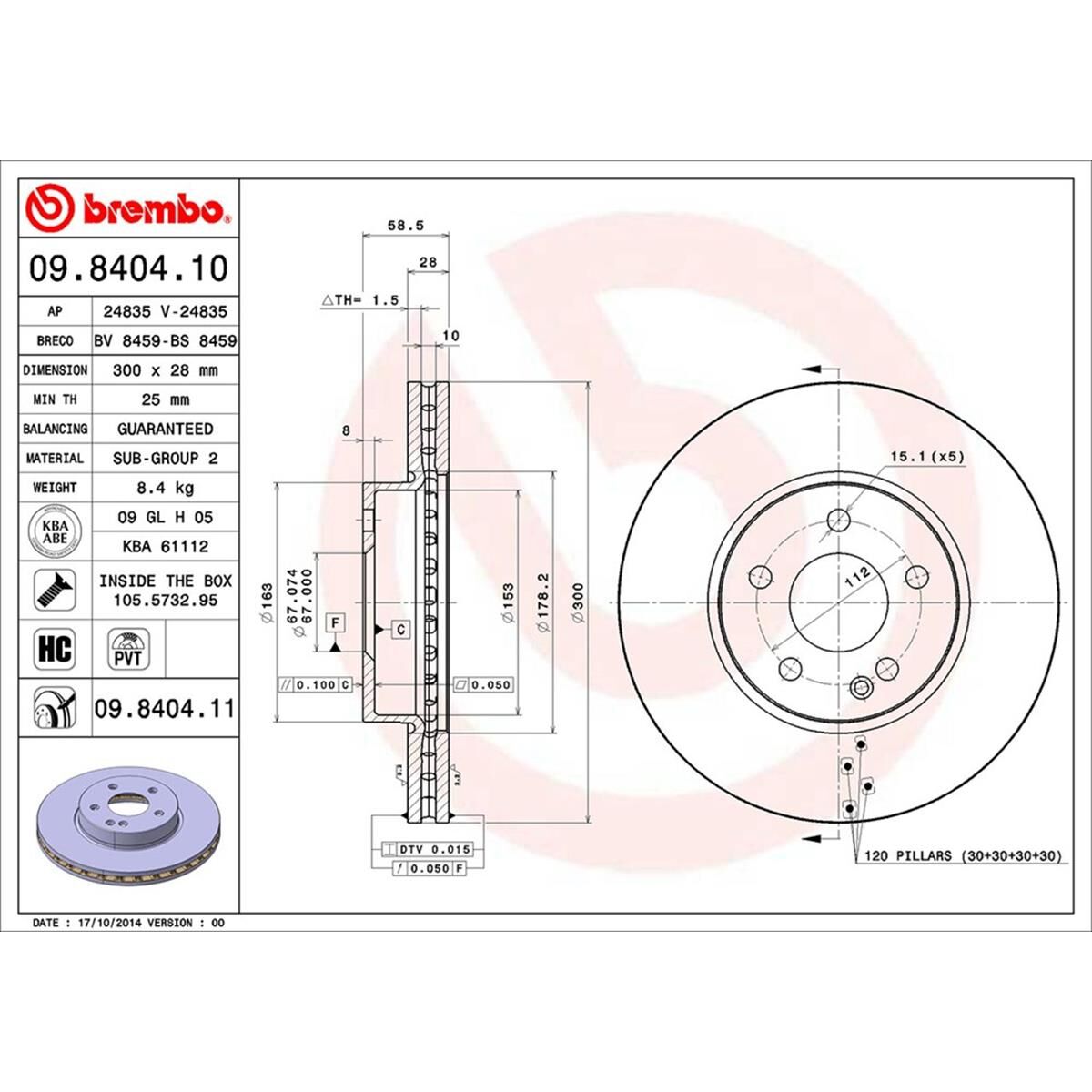 BREMBO DISC ROTOR, , scaau_hi-res