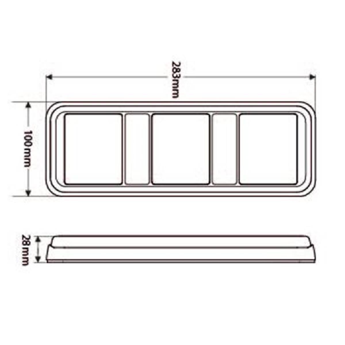 LED STOP/TAIL/IND/REVERSE LAMP 12/24V W/ REFLECTOR 30cm LEAD BLACK HOUSING, , scaau_hi-res