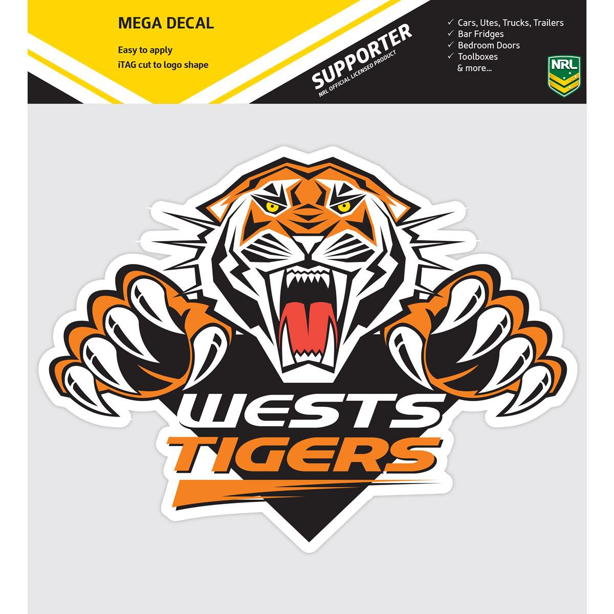 West Tigers Car Sticker NRL Window Sun Visor Decal 