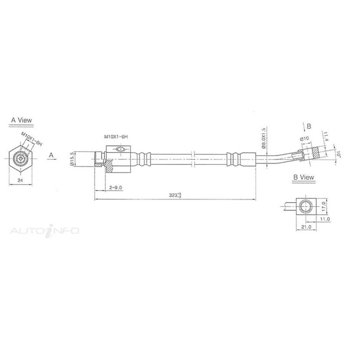 PTX BRAKE HOSE FORD FALCON W/O IRS T/C, , scaau_hi-res