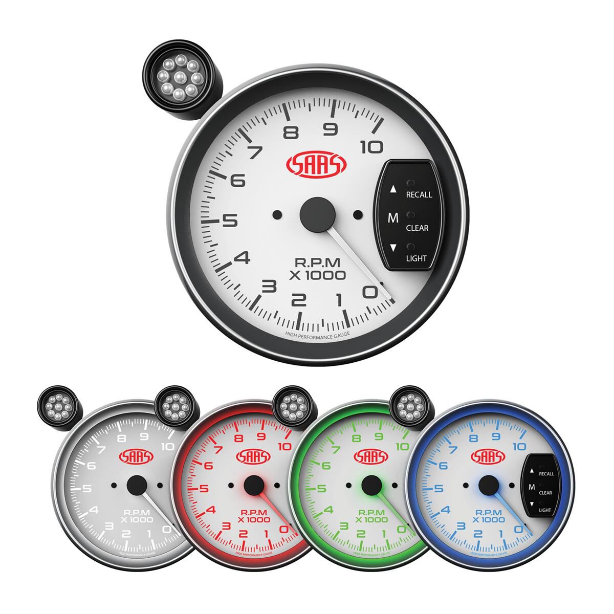 SAAS TACHOMETER WHITE 5", , scaau_hi-res