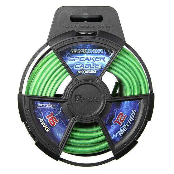 MAXCOR 16AWG 12M SPEAKER CABLE GREEN, , scaau_hi-res
