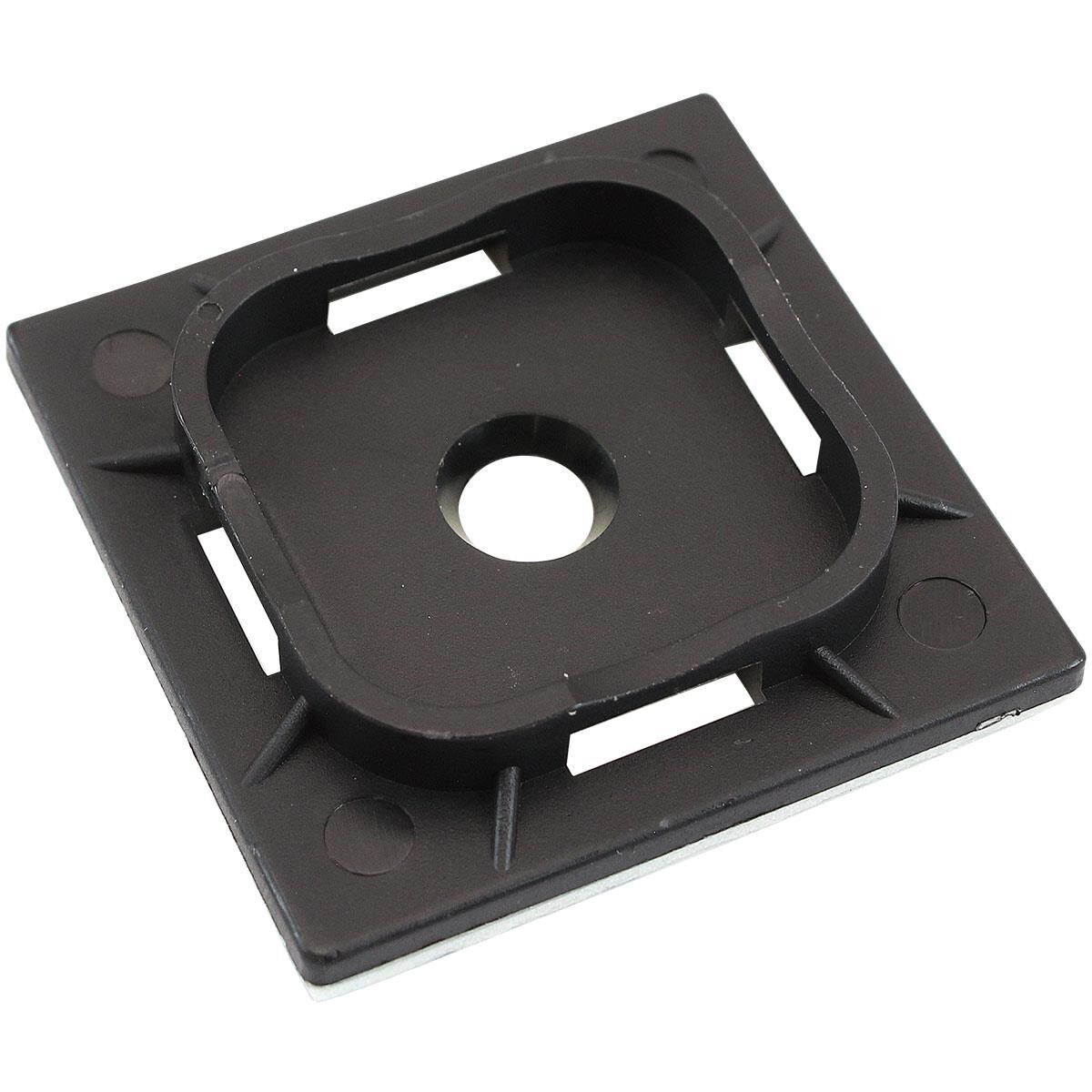 CABLE TIE MOUNTS 40MM X 40MM NYLON 3M PAD MOUNT BLACK, , scaau_hi-res