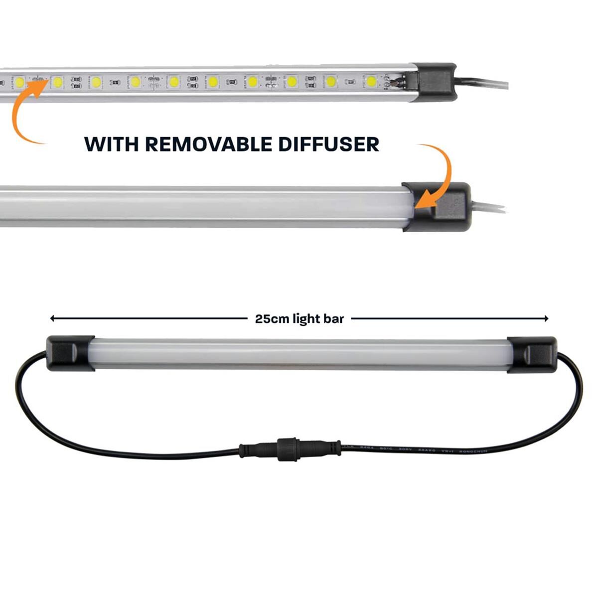 25CM WHITE LED CAMP LIGHT BAR, , scaau_hi-res