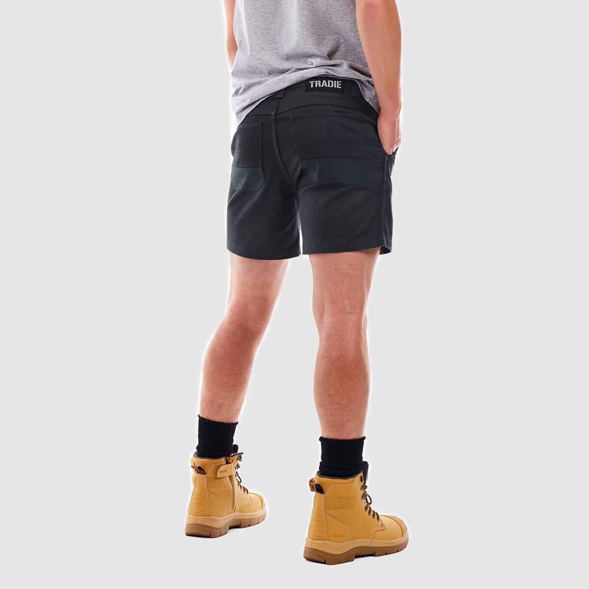 TRADIE FLEX CONTRAST SHORT LENGTH SHORT BLACK 92, , scaau_hi-res