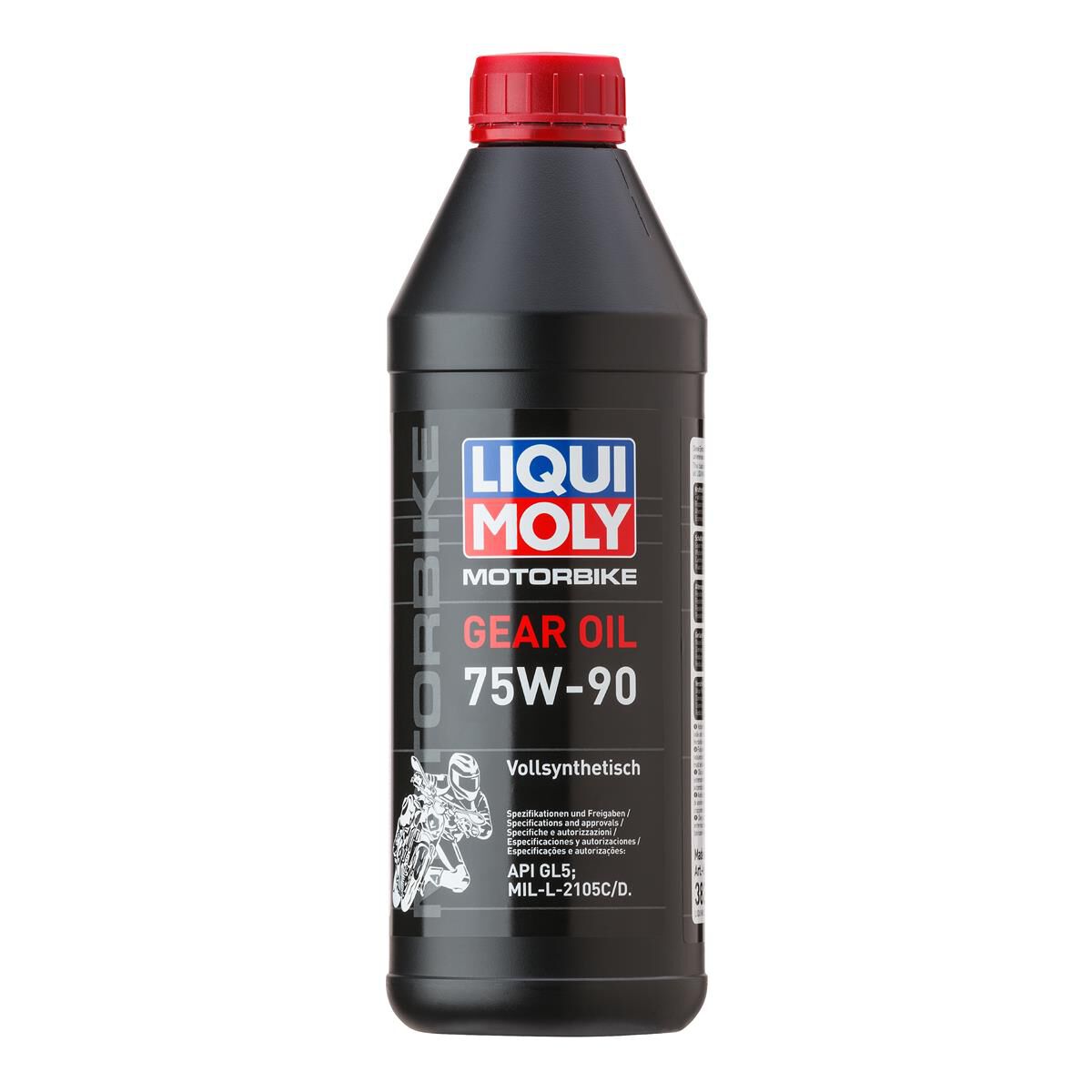LIQUI MOLY MOTORBIKE GEAR OIL 75W-90 SYNTHETIC 1L, , scaau_hi-res