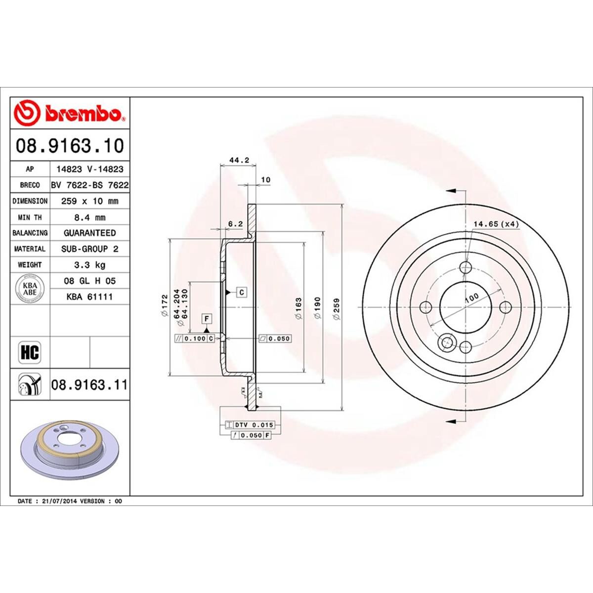 BREMBO DISC ROTOR, , scaau_hi-res