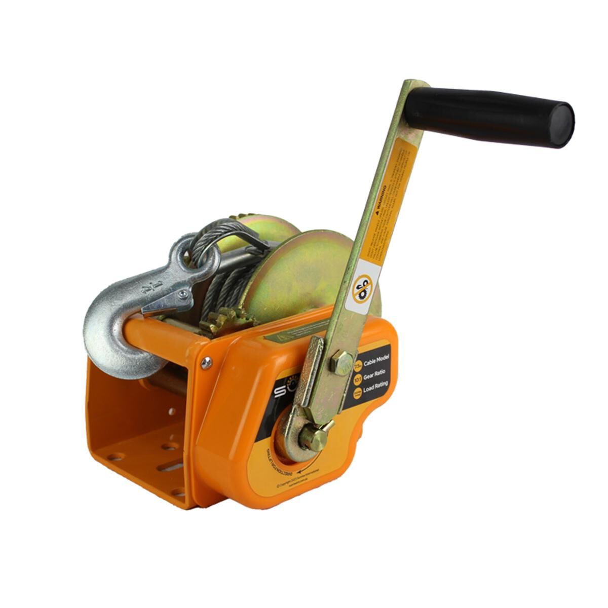 Sunrise Auto Brake Boat Trailer Winch 2500lbs (1130kg) 7.5m Cable, , scaau_hi-res