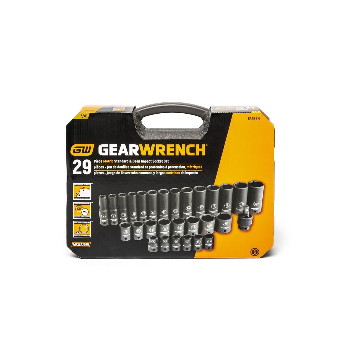 29 PC. 3/8&rdquo; DRIVE 6 POINT STANDARD & DEEP IMPACT METRIC SOCKET SET, , scaau_hi-res
