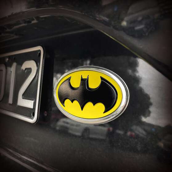 DC BATMAN 1989 LOGO 3D CAR EMBLEM (BLACK, YELLOW AND CHROME), , scaau_hi-res