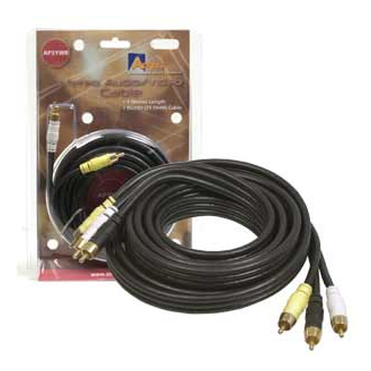 3M A/V LEAD YEL/WHT/BLK RCA 3M TO 3M PLUGS 75 OHM COAX, , scaau_hi-res