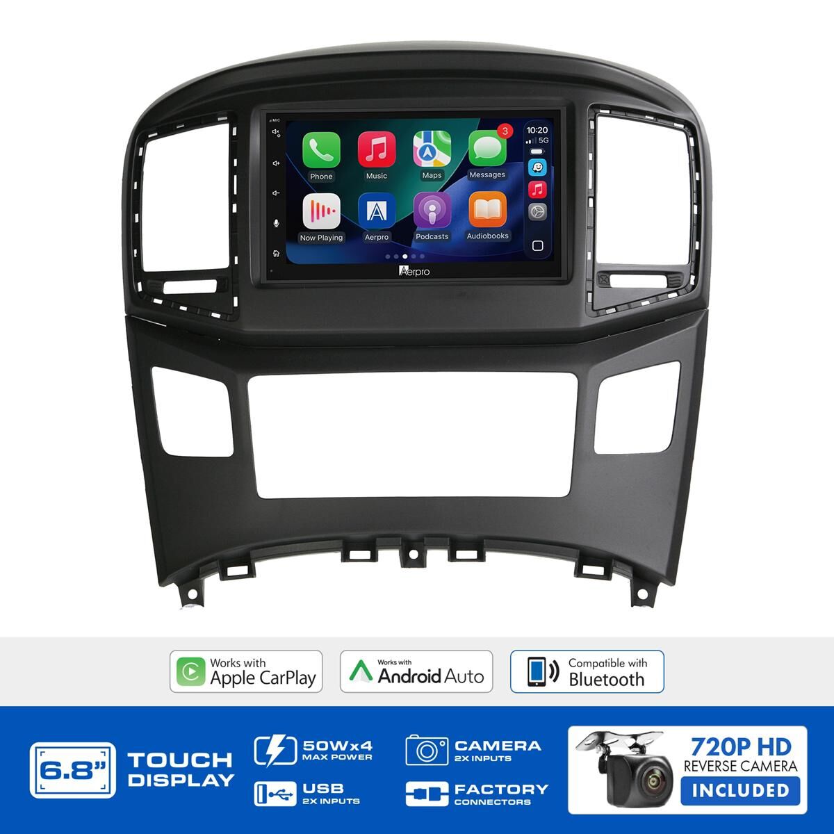 AERPRO 6.8" MULTIMEDIA RECEIVER HEAD UNIT KIT TO SUIT HYUNDAI ILOAD & IMAX &ndash; AX8246K, , scaau_hi-res