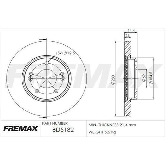 FREMAX+TRADE-LINE BRAKE BUNDLEHYUNDAI i30 (PS) 2.0L 2017- 280MM FRONT, , scaau_hi-res