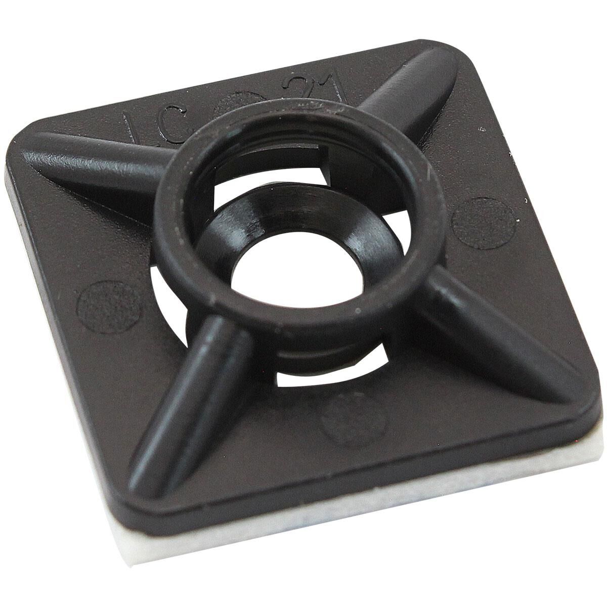 CABLE TIE MOUNTS 19MM X 19MM NYLON 3M PAD MOUNT BLACK, , scaau_hi-res