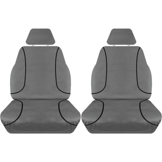 Tradies Canvas Tailor Made Seat Covers Front Charcoal Suits Toyota Hi Ace Lwb Super Auto - How To Clean Toyota Canvas Seat Covers