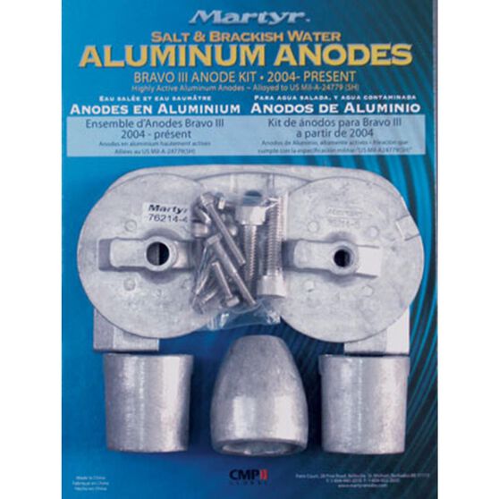 Mercury Bravo 3 (2004 - Present) - OEM Aluminium Anode Kit, , scaau_hi-res