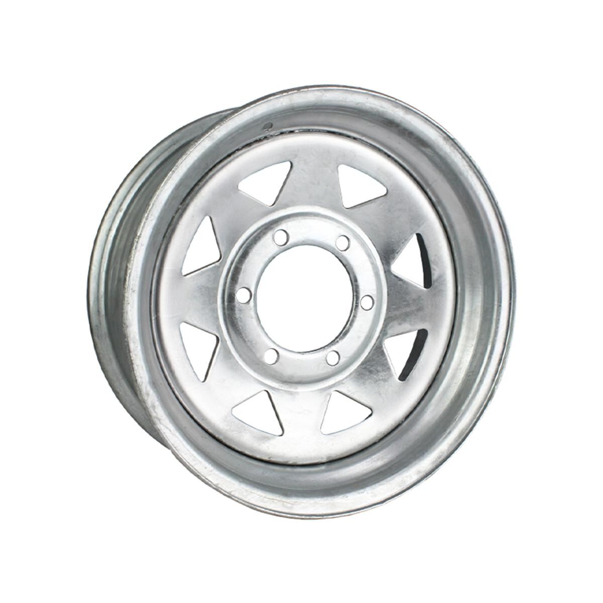 Sunrise Trailer 15" Sunraysia Steel Rim - Landcruiser 6 Stud, Galvanised, , scaau_hi-res