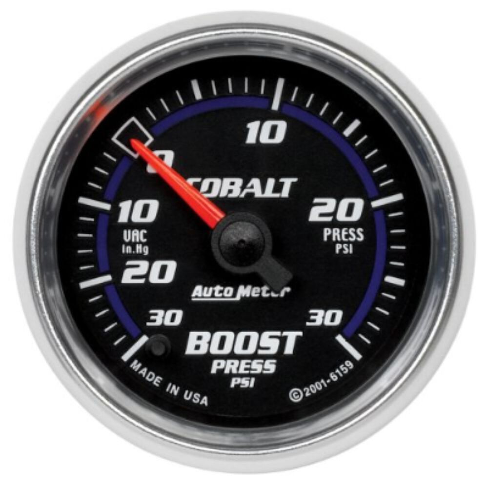 Autometer Cobalt Boost/Vacuum Gauge Electric 30 inHg/30 PSI, 2 1/16