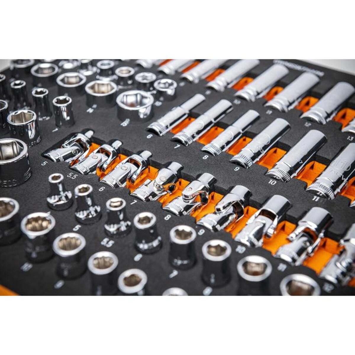 89 PIECE 1/4&rdquo; DRIVE MASTER METRIC SOCKET SET IN FOAM STORAGE TRAY, , scaau_hi-res