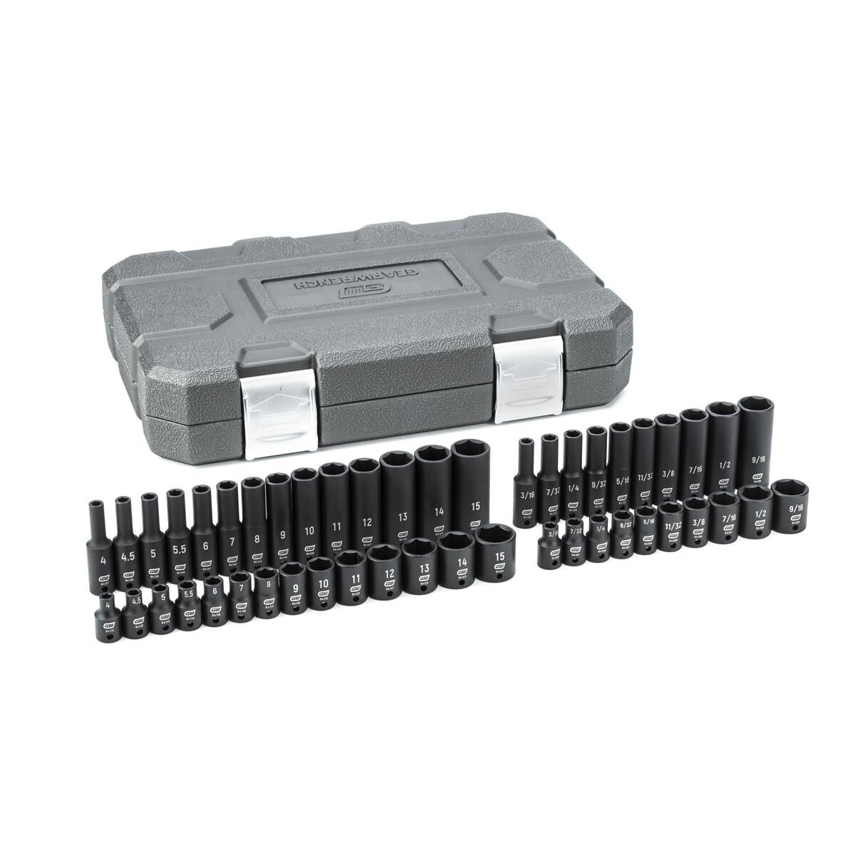48 PC. 1/4&rdquo; DRIVE 6 POINT STANDARD & DEEP IMPACT METRIC & SAE SOCKET SET, , scaau_hi-res