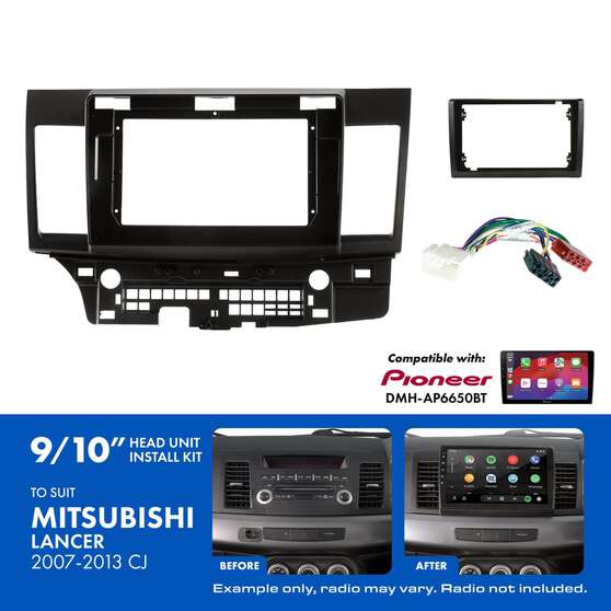 9"/10" HEAD UNIT INSTALL KIT TO SUIT MITSUBISHI LANCER 2007-2013, , scaau_hi-res