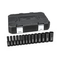 14 PC. 1/2” DRIVE 6 POINT DEEP IMPACT METRIC SOCKET SET, , scaau_hi-res