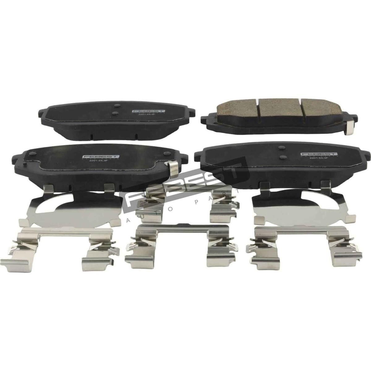 FEBEST Front Disc Brake Pad Kit including Anti Squeal Shim with ...