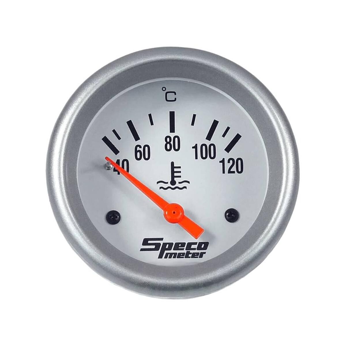 2-5/8" 12V ELECTRIC 40-120&ordm;C WATER TEMPERATURE GAUGE WITH SENDER - WHITE DIAL SILVER BEZEL, , scaau_hi-res