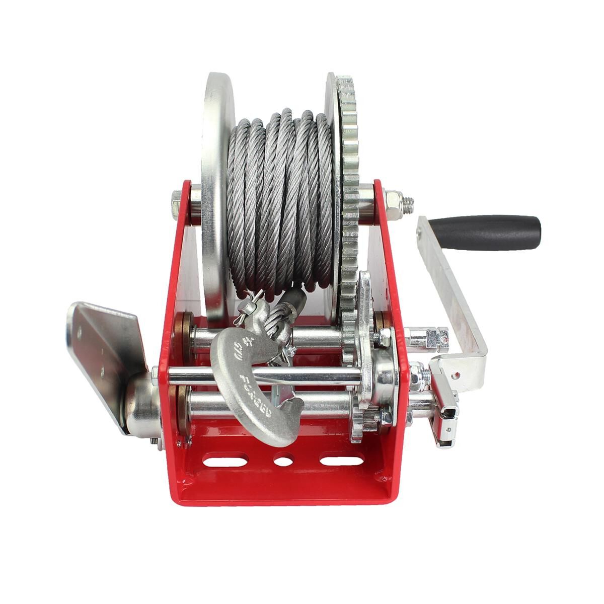 Sunrise Hand Winch 2500lbs (1135kg) Two Speed 10m Cable with Hand Brake, , scaau_hi-res