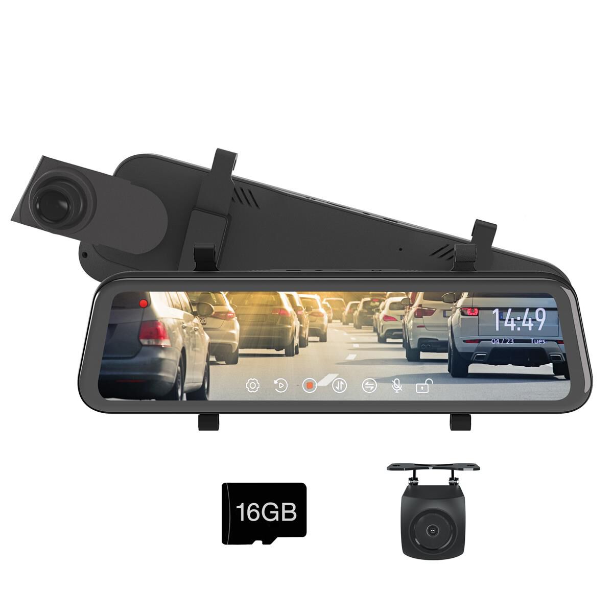 9&quot; TOUCH SCREEN HD MIRROR DISPLAY 1080P DUAL RECORDING, STREAMING &amp; REVERSE CAMERA KIT, , scaau_hi-res