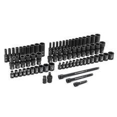 71 PC. 1/4” DRIVE 6 POINT STANDARD & DEEP UNIVERSAL IMPACT METRIC & SAE SOCKET SET, , scaau_hi-res