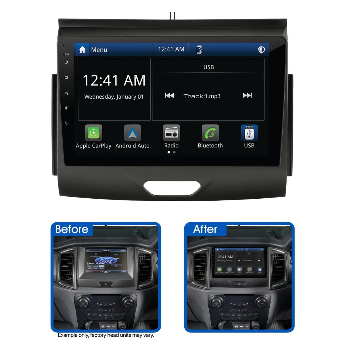 9" MULTIMEDIA RECEIVER TO SUIT FORD EVEREST & RANGER PX2/PX3 - 8" DISPLAY SYNC 3, , scaau_hi-res