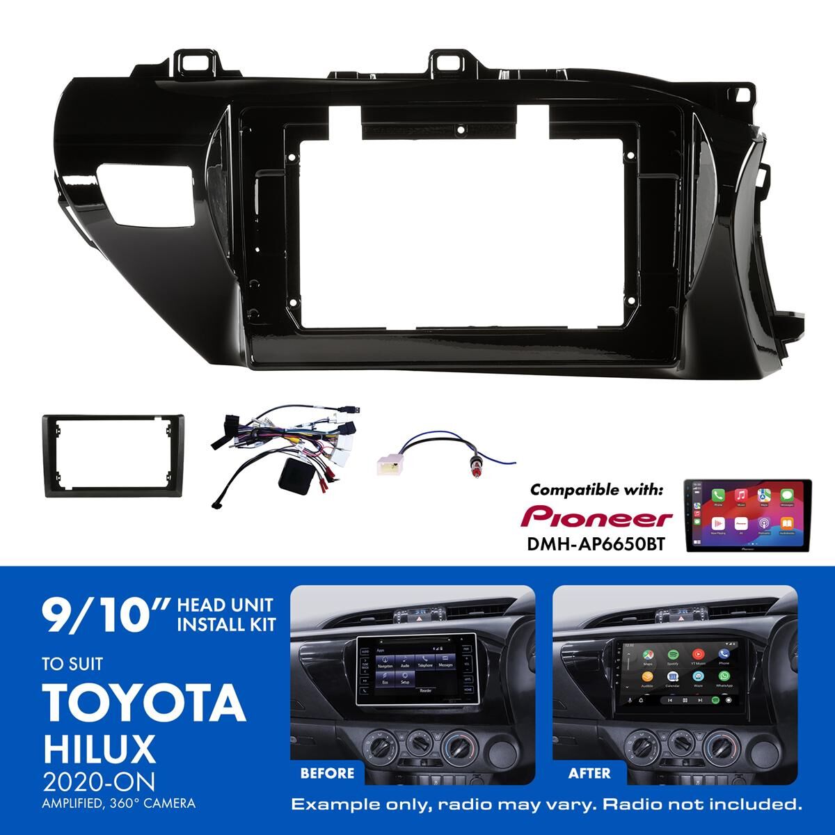 9"/10" HEAD UNIT INSTALL KIT TO SUIT TOYOTA HILUX 2020-, , scaau_hi-res