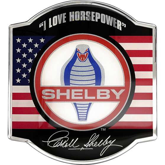 SHELBY COBRA MEDALLION LOGO CAR DECAL (COLOUR/CHROME), , scaau_hi-res