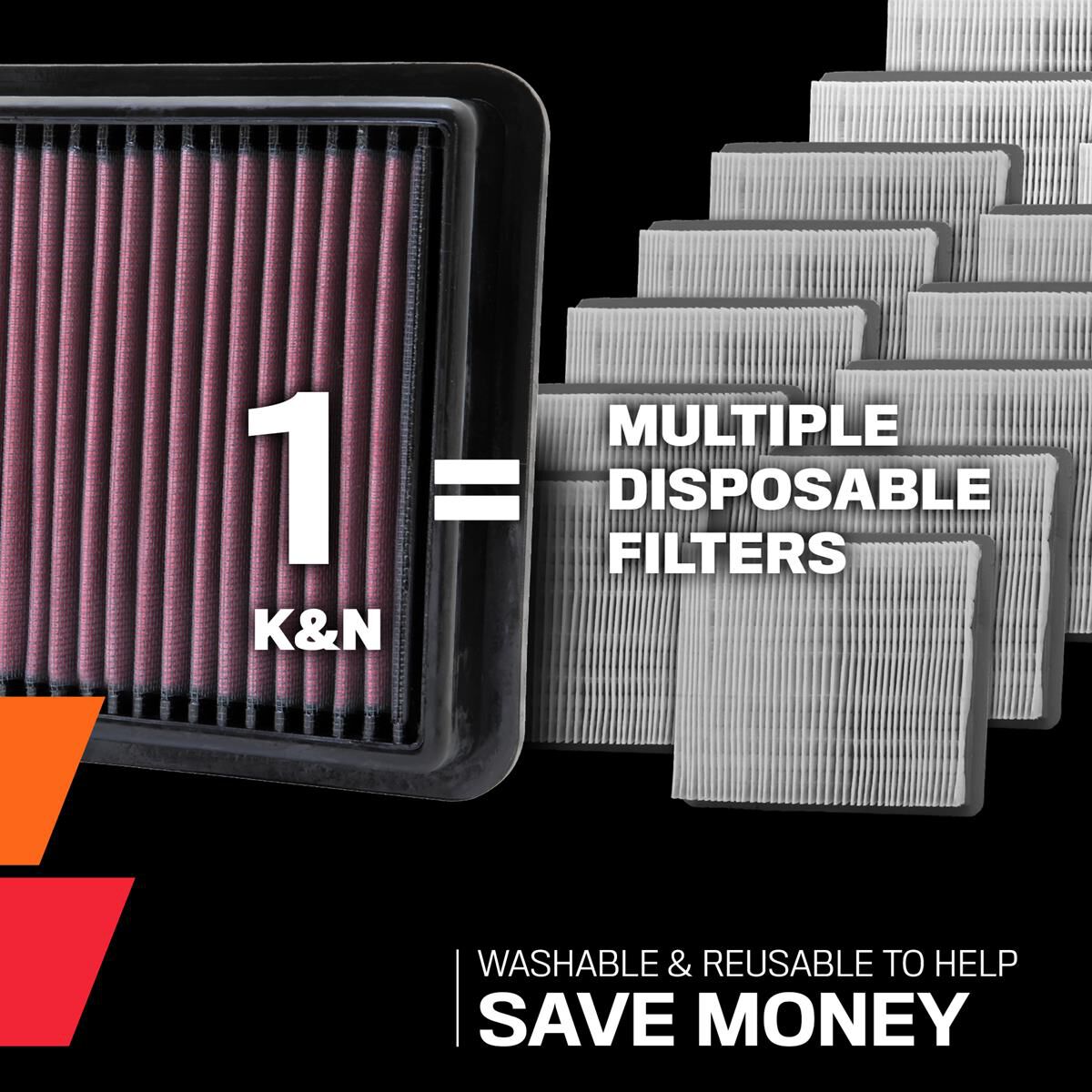 K&N HI-FLOW AIR FILTER - REUSABLE, , scaau_hi-res