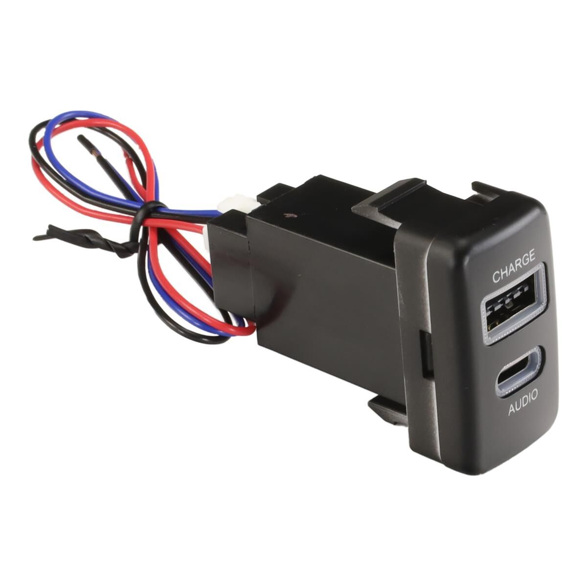 USB-C PASSTHROUGH AND USB CHARGE SOCKET TO SUIT TOYOTA (22MM X 40MM), , scaau_hi-res
