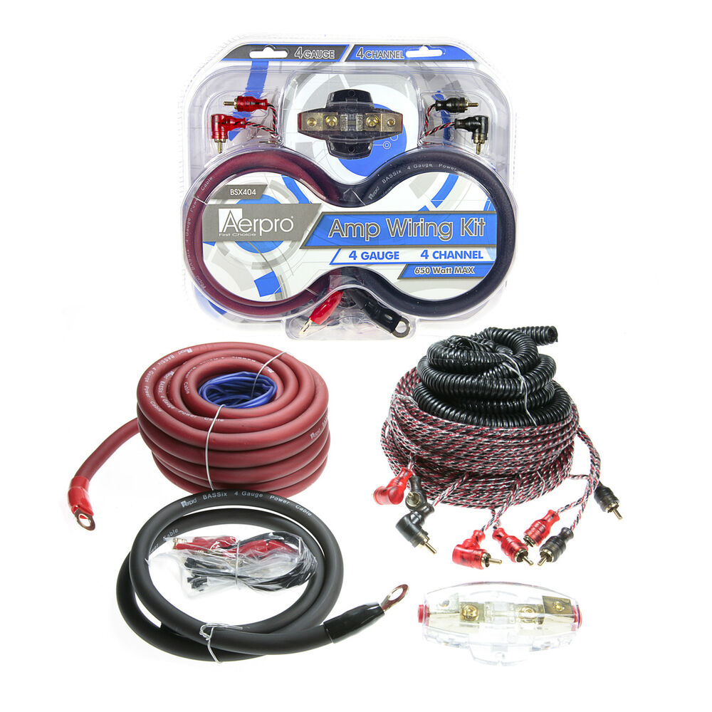 Aerpro 4 Gauge 4 Channel Amp Install Kit Wiring Kit BSX404