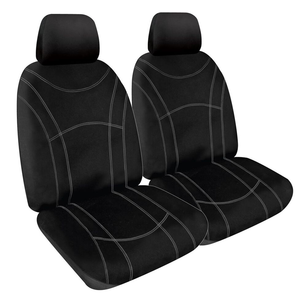Getaway Neoprene Ready Made Seat Covers - Front, Black/Silver