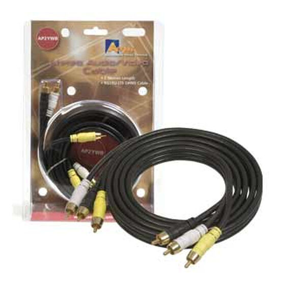 Aerpro AV Lead RCA 75 Ohms 3 Male To 3 Male Coaxial Plugs Wiring Kit