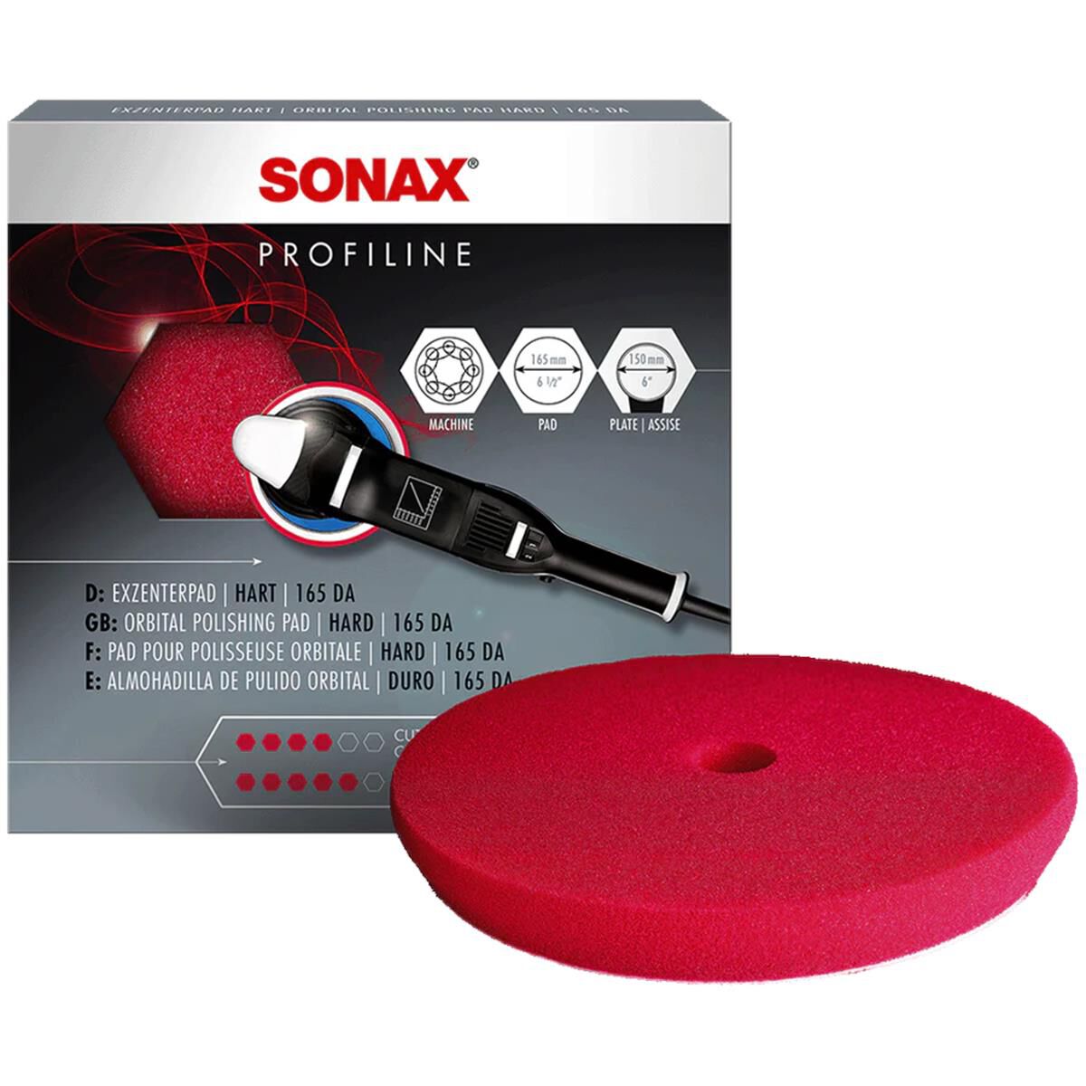 DA POLISHING PAD HARD 165 DA (RED) 165 MM ( ~ 6 INCH), , scaau_hi-res