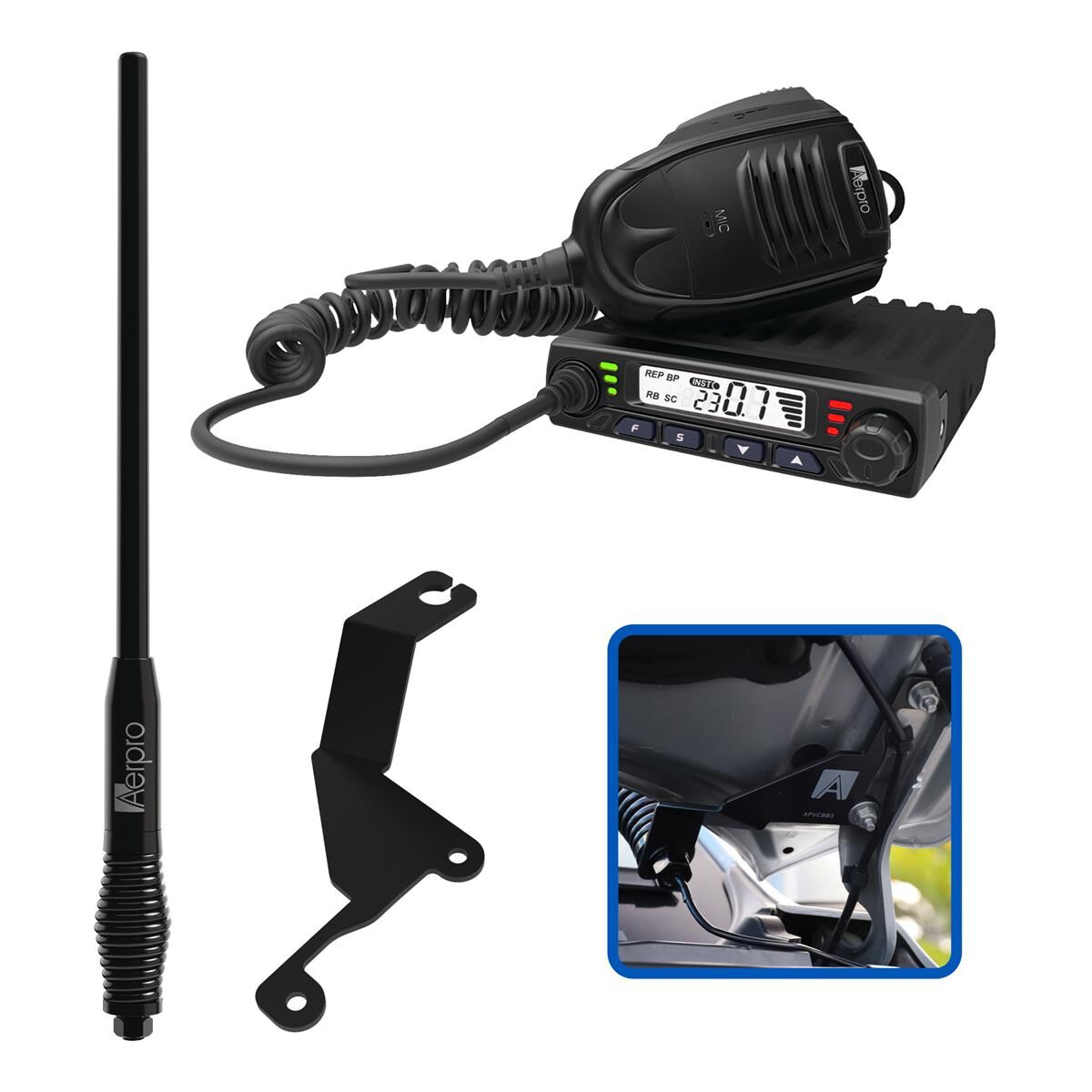 COMPACT 5W UHF CB KIT TO SUIT GREAT WALL CANNON 2020-ON, , scaau_hi-res