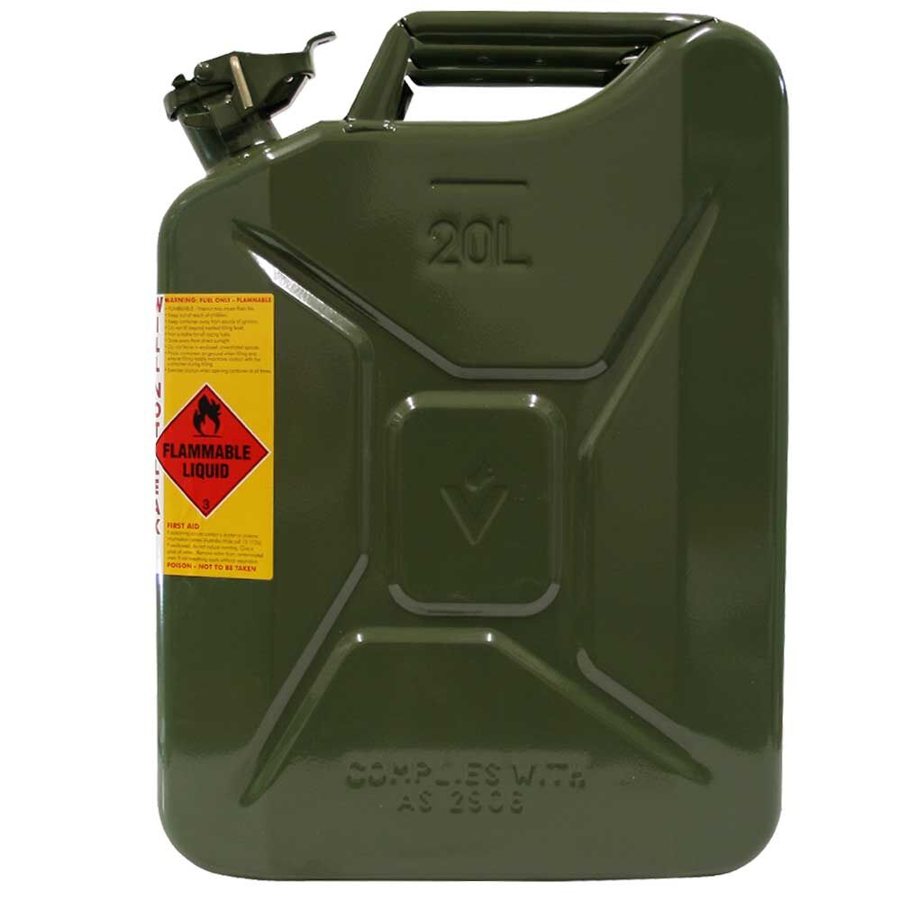 METAL JERRY CAN 20 L GREEN CARTON QTY 5, , scaau_hi-res