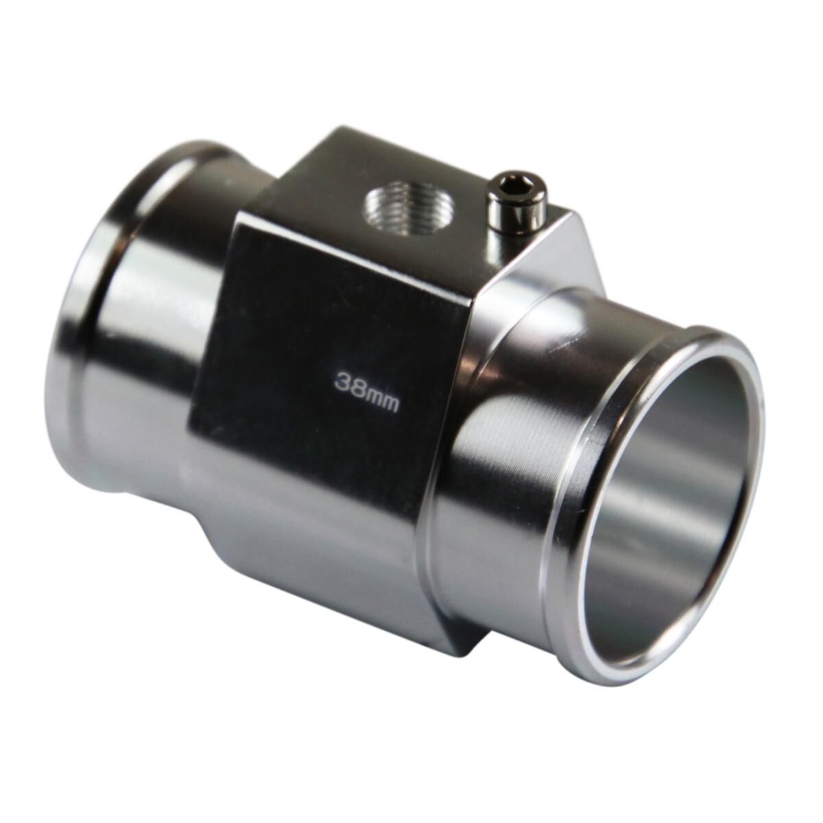 Radiator Hose Temperature Adaptor 38mm Electrical Gauge Silver Finish, , scaau_hi-res