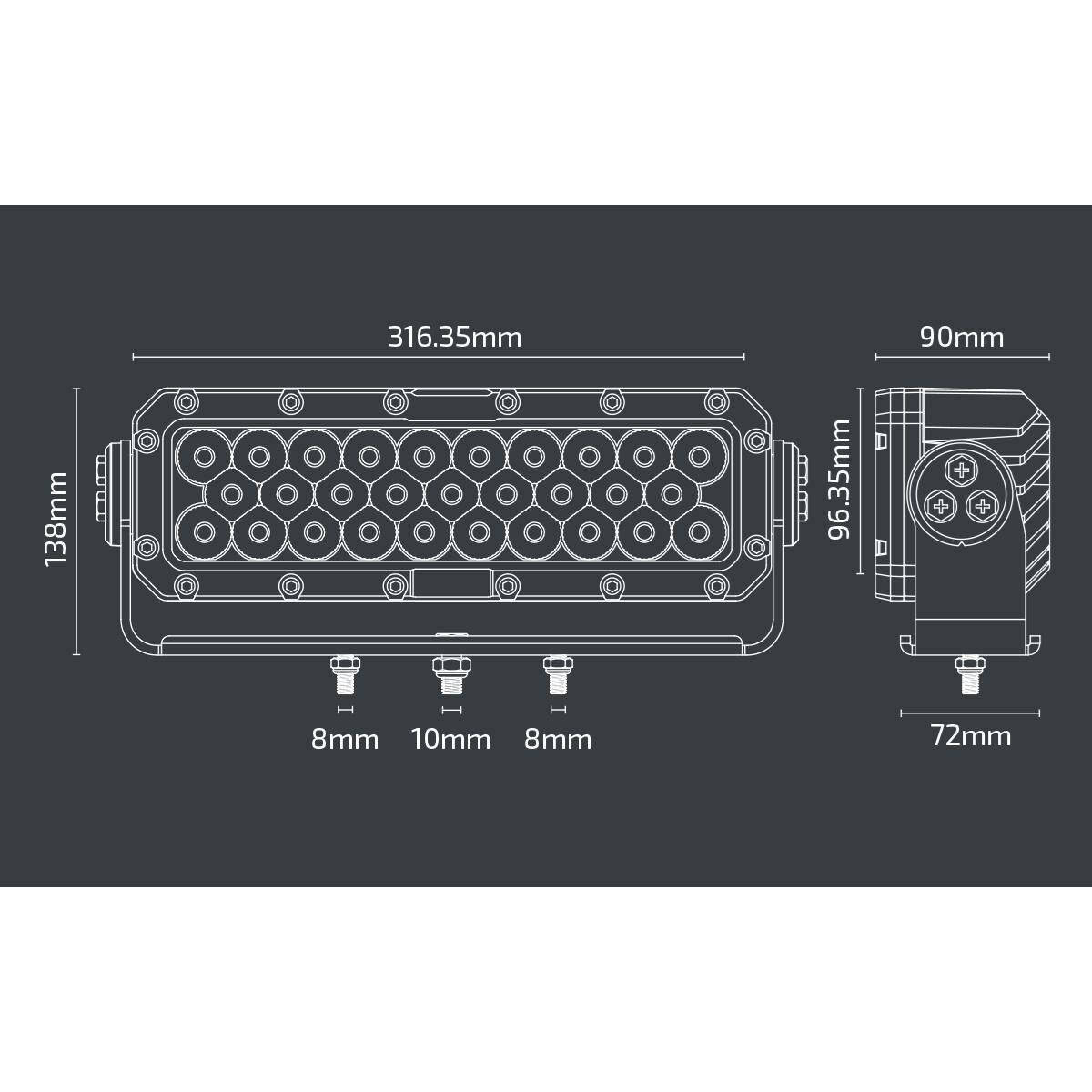 WORK LAMP NOXSOLIS LED 12.5" X 4" FLOOD BEAM 23,200 LUMEN 12-24V, , scaau_hi-res