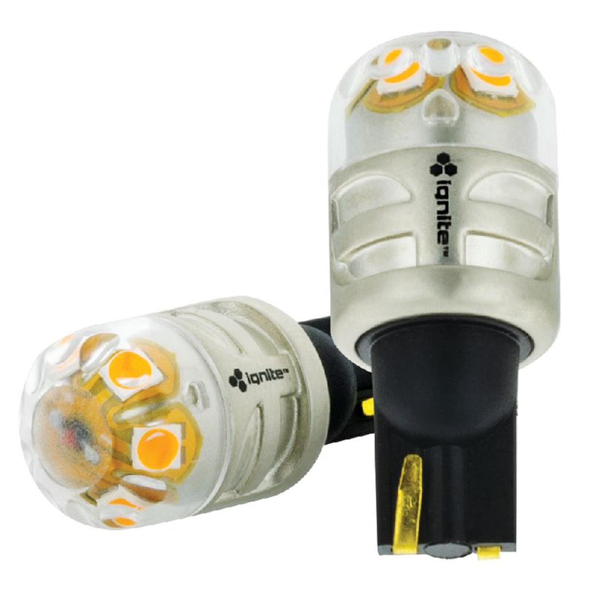 PKT 2 LED SIGNALLING GLOBE12/24v T15 WEDGE BASE AMBER900 LUMENS, , scaau_hi-res