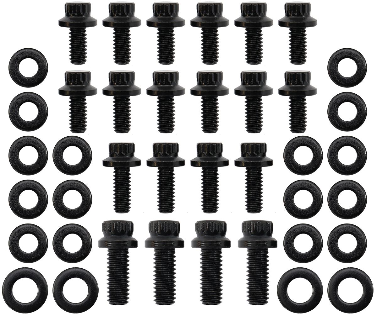 HOLDEN V8 OIL PAN BOLT KIT 12 POINT BLACK 253 308 304, , scaau_hi-res